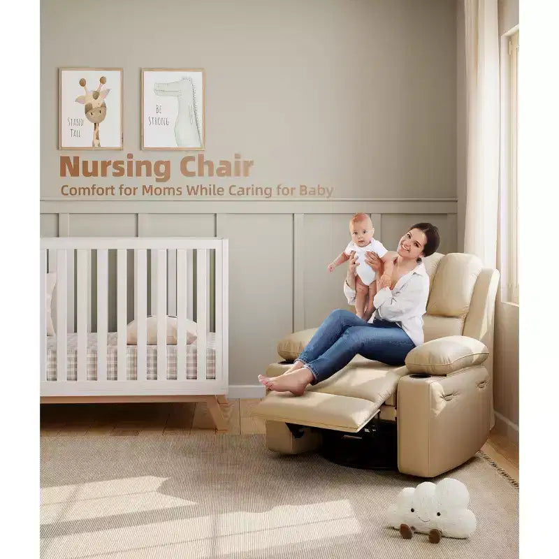 Grand fauteuil inclinable pour adultes en cuir PU, inclinable manuel, canapé en éponge épaisse