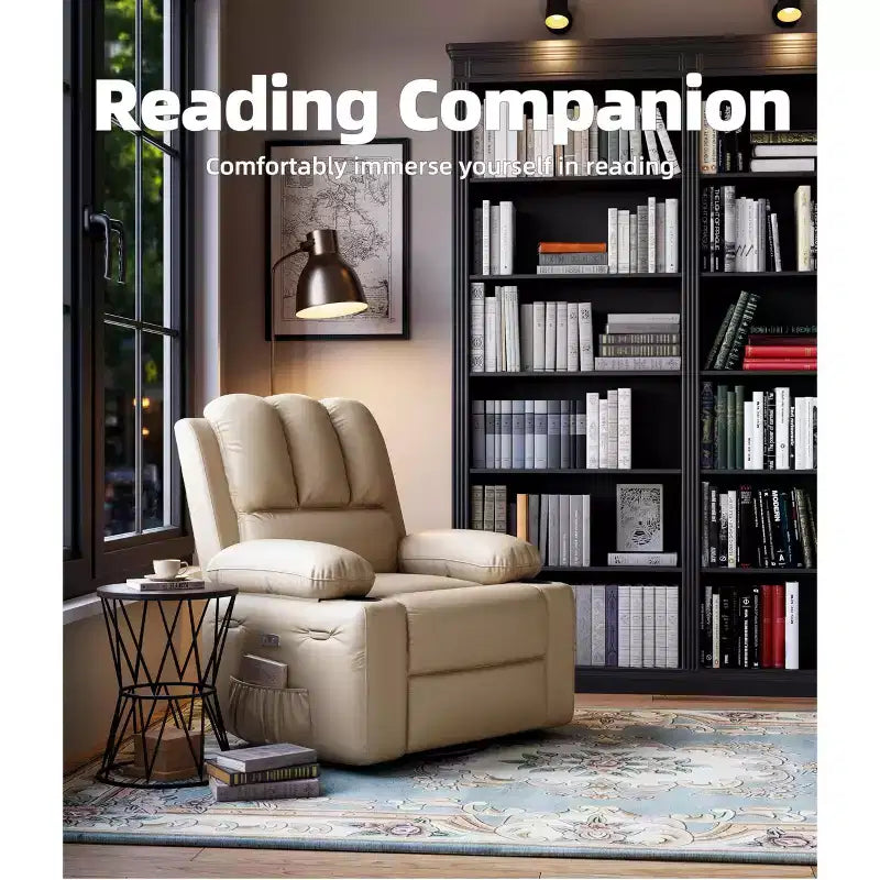 Grand fauteuil inclinable pour adultes en cuir PU, inclinable manuel, canapé en éponge épaisse