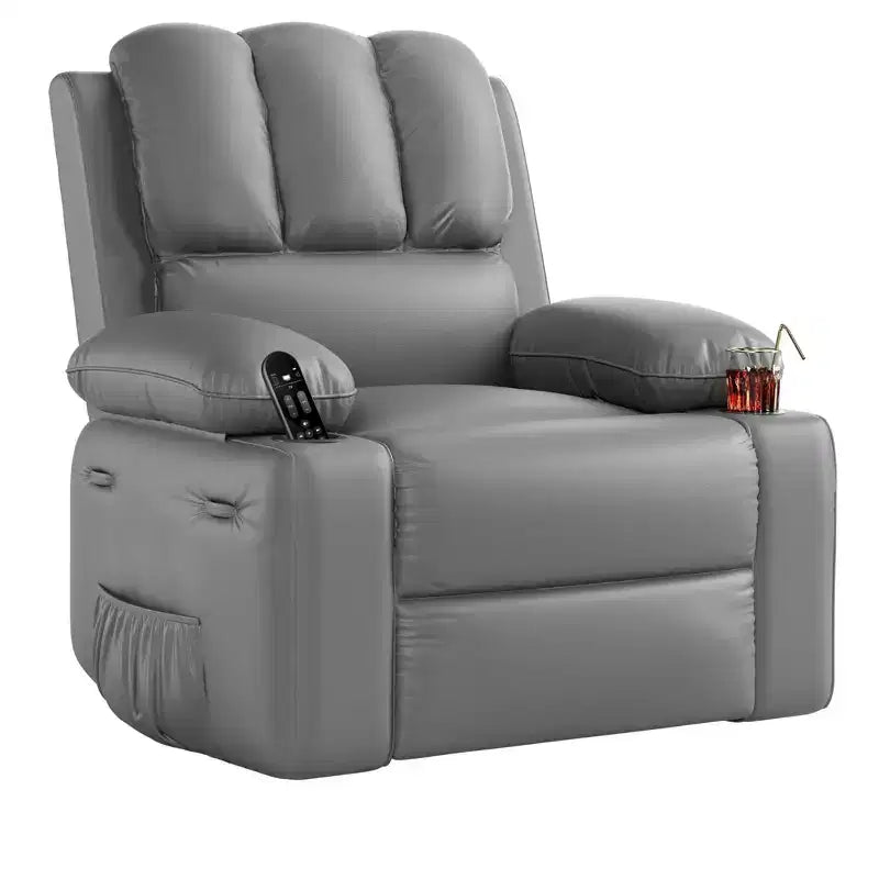 Grand fauteuil inclinable pour adultes en cuir PU, inclinable manuel, canapé en éponge épaisse