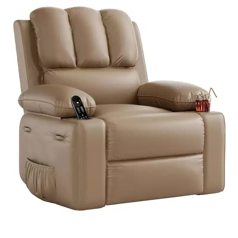 Grand fauteuil inclinable pour adultes en cuir PU, inclinable manuel, canapé en éponge épaisse