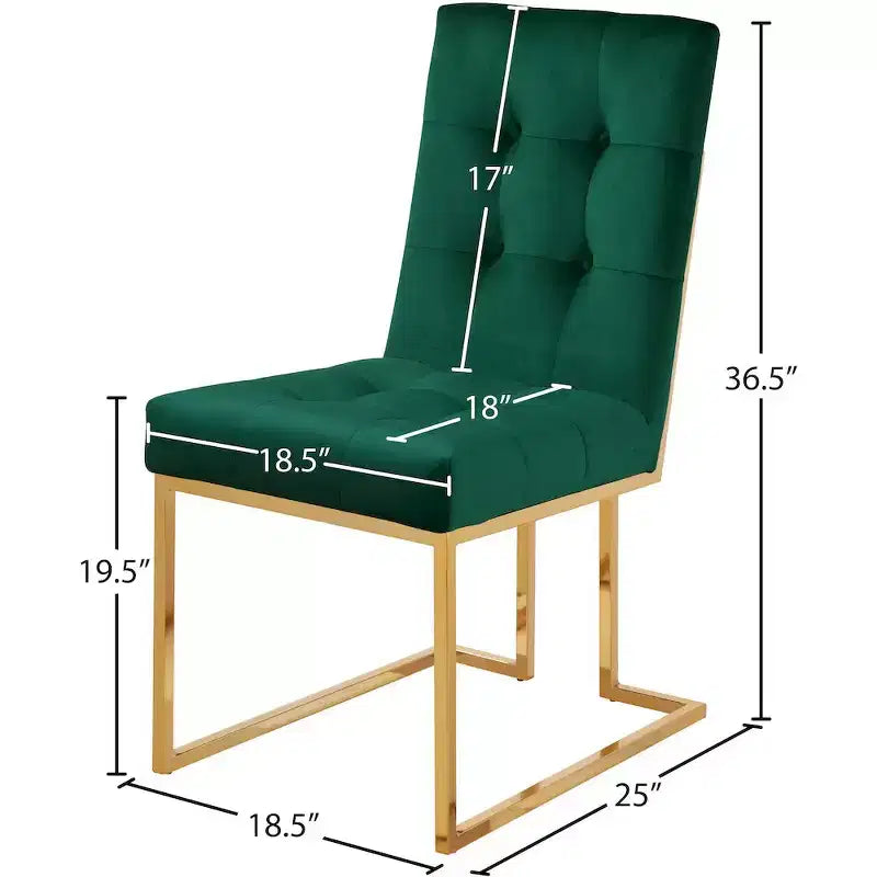 Chaise de salle à manger en velours, lot de 2