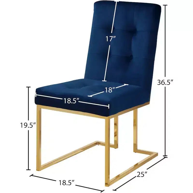 Chaise de salle à manger en velours, lot de 2