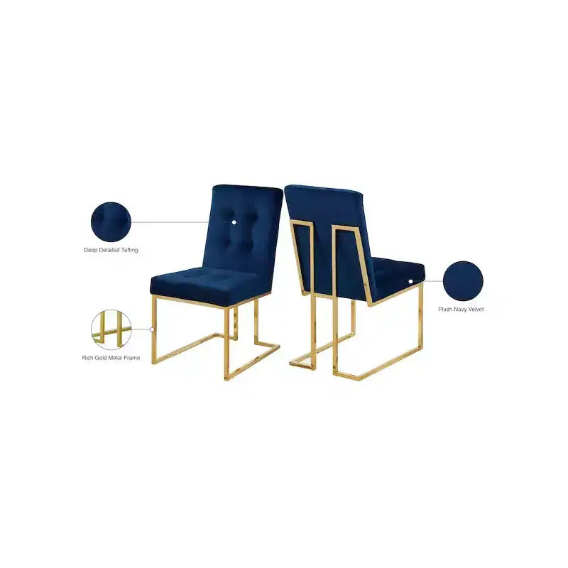 Chaise de salle à manger en velours, lot de 2