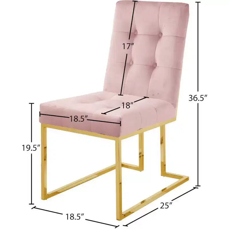 Chaise de salle à manger en velours, lot de 2