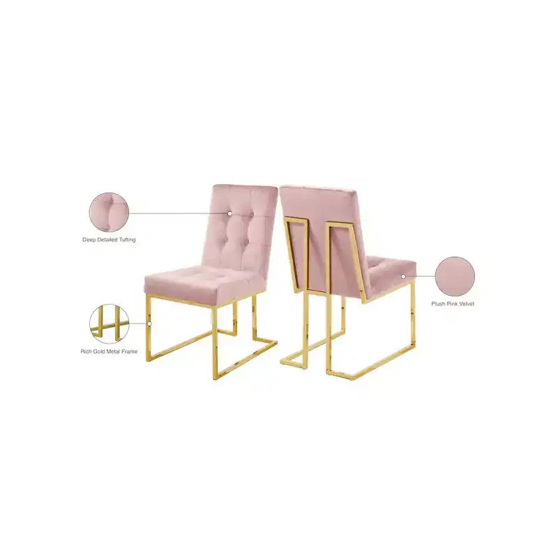 Chaise de salle à manger en velours, lot de 2