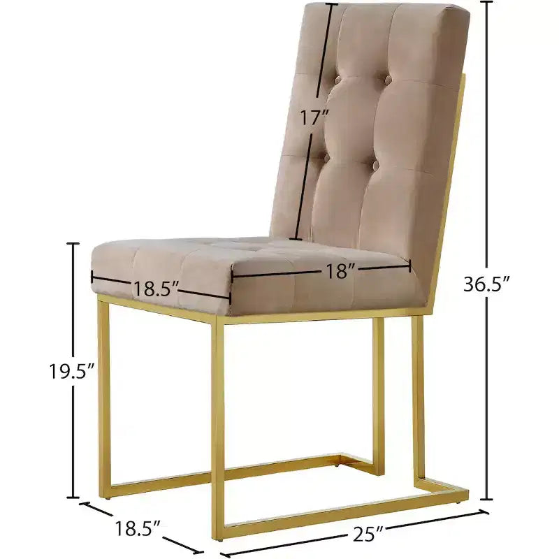 Chaise de salle à manger en velours, lot de 2