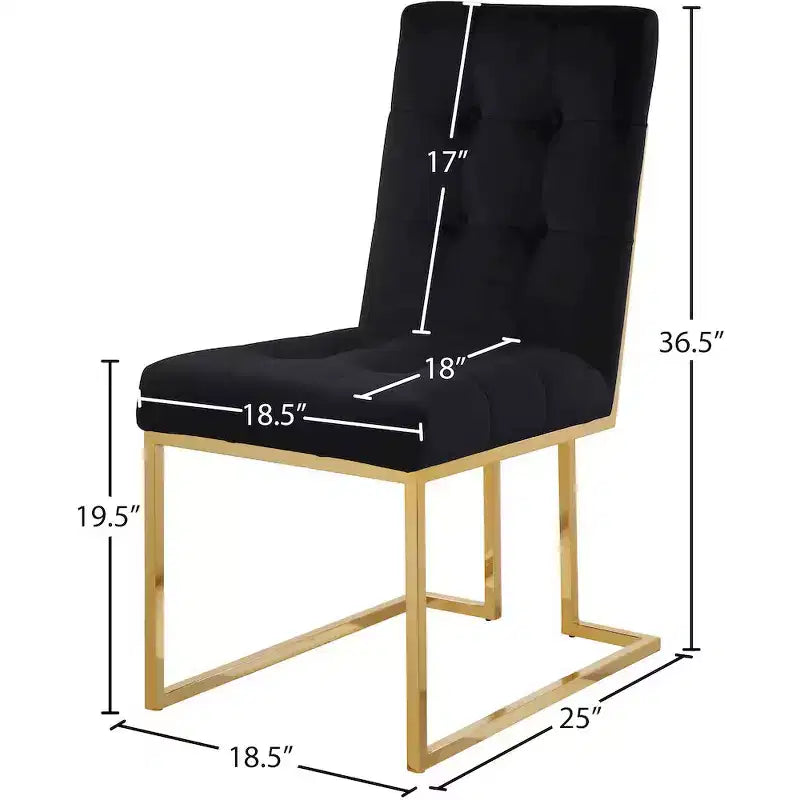 Chaise de salle à manger en velours, lot de 2