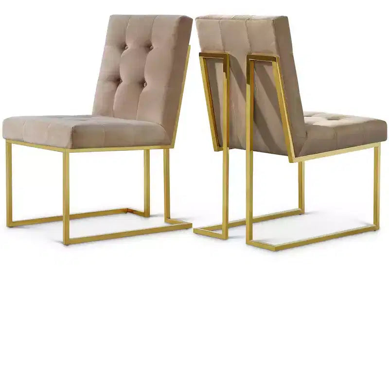 Chaise de salle à manger en velours, lot de 2