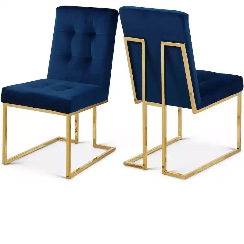 Chaise de salle à manger en velours, lot de 2