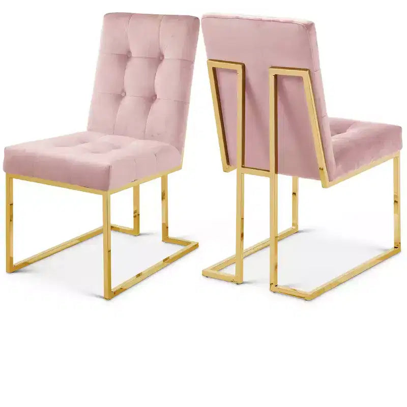 Chaise de salle à manger en velours, lot de 2