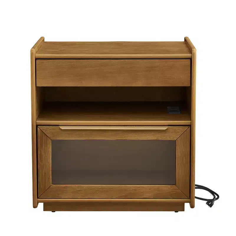 Table d'appoint avec 2 tiroirs, table de chevet moderne en bois pour chambre à coucher, table basse de canapé