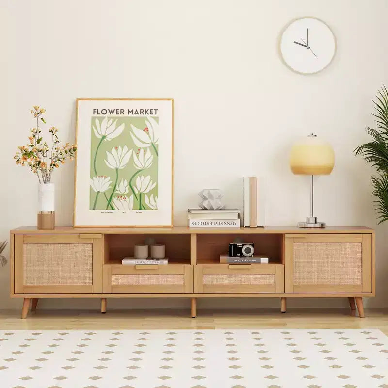 Meuble TV en rotin Meuble TV console de ferme Meuble TV centre de divertissement