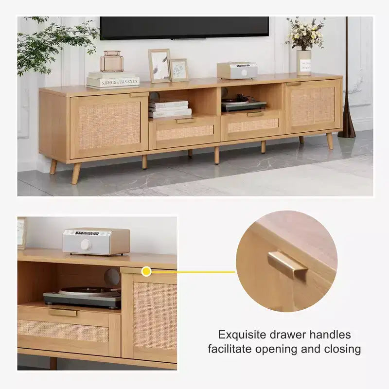Meuble TV en rotin Meuble TV console de ferme Meuble TV centre de divertissement