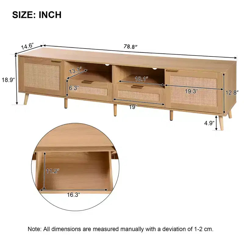 Meuble TV en rotin Meuble TV console de ferme Meuble TV centre de divertissement