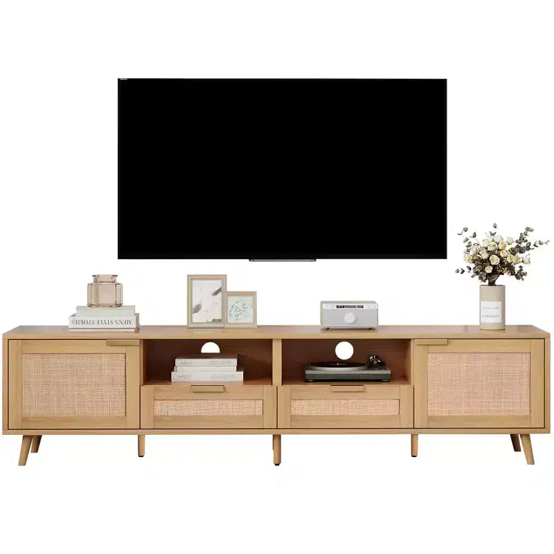 Meuble TV en rotin Meuble TV console de ferme Meuble TV centre de divertissement