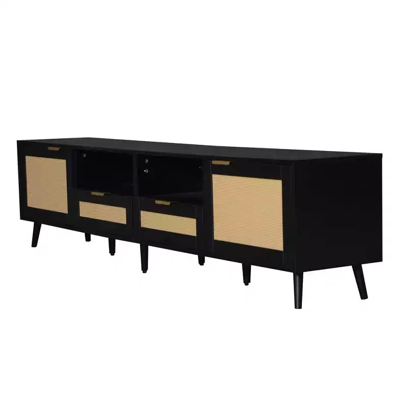 Meuble TV en rotin Meuble TV console de ferme Meuble TV centre de divertissement