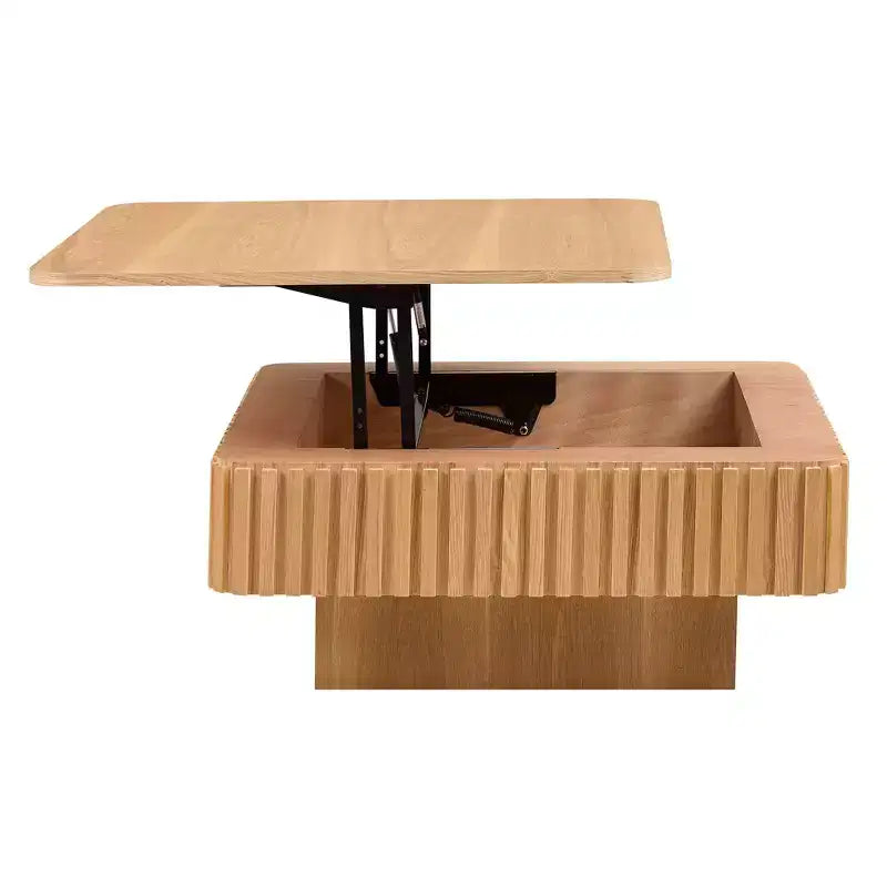 Table basse relevable, table basse de forme carrée, table basse de salon de forme tambour