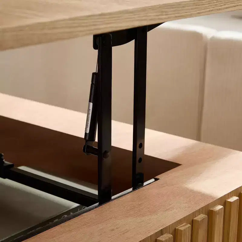 Table basse relevable, table basse de forme carrée, table basse de salon de forme tambour