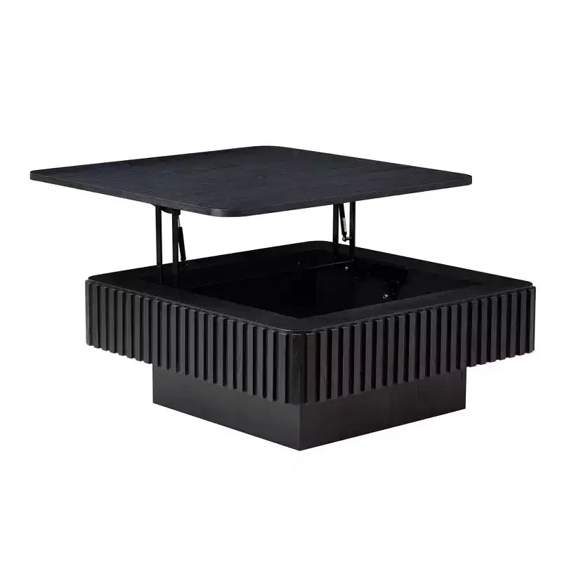 Table basse relevable, table basse de forme carrée, table basse de salon de forme tambour