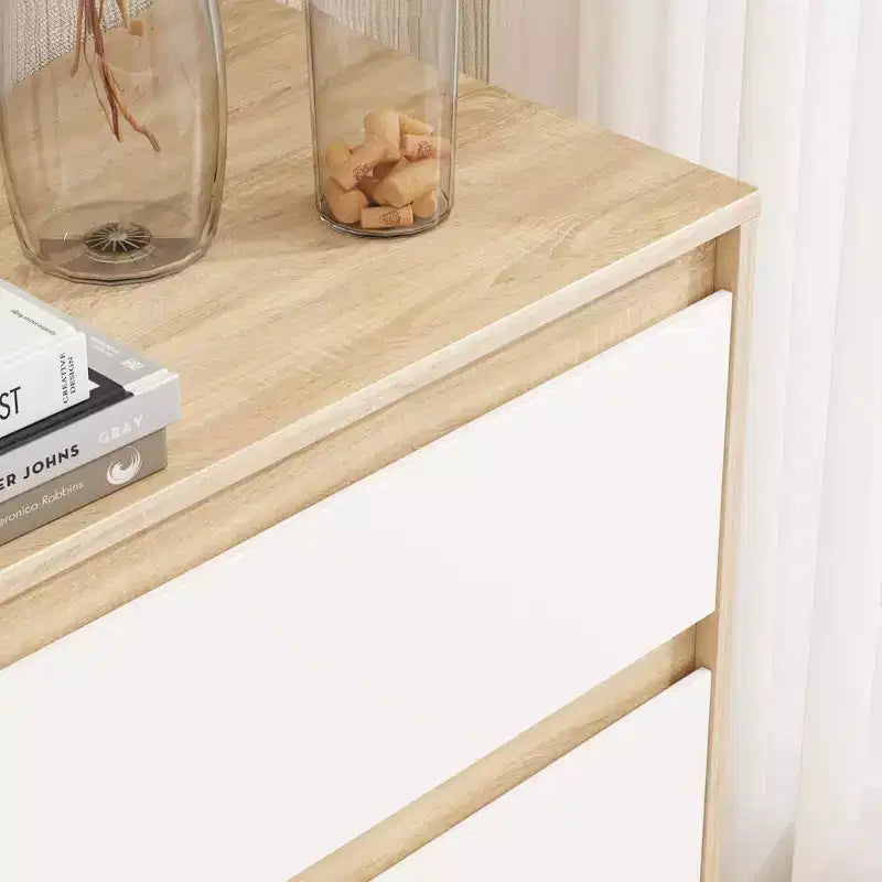 Commode minimaliste contemporaine à 9 tiroirs, rangement spacieux