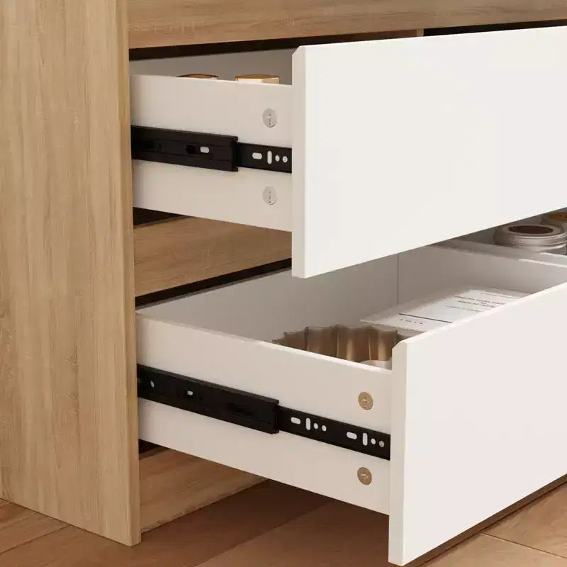 Commode minimaliste contemporaine à 9 tiroirs, rangement spacieux