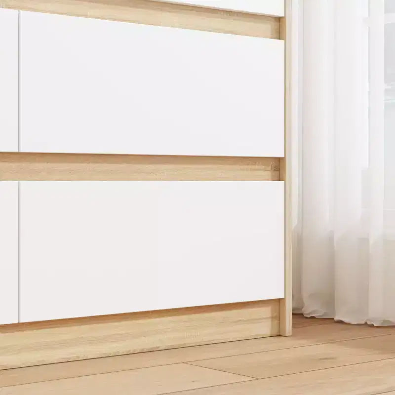 Commode minimaliste contemporaine à 9 tiroirs, rangement spacieux