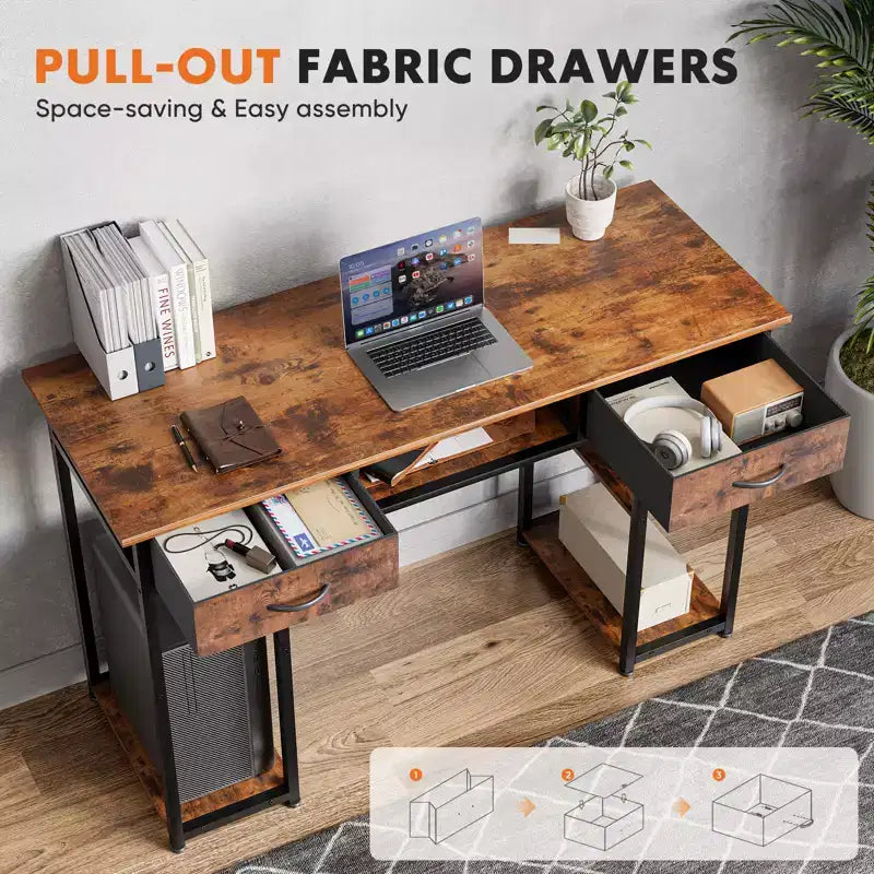 Bureau d'ordinateur avec rangement, petite table d'étude PC pour bureau à domicile