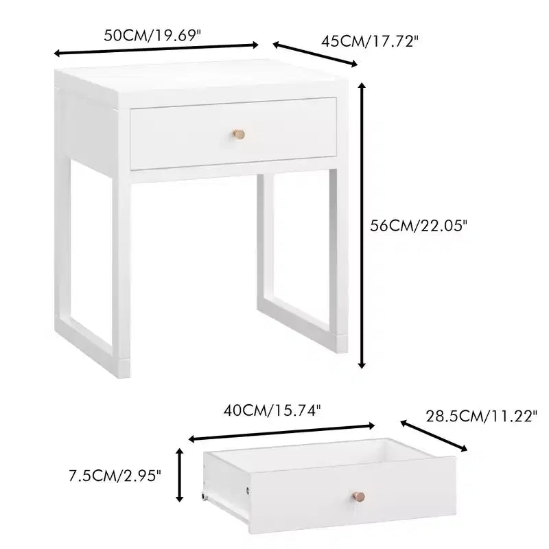 Table de chevet Table d'appoint minimaliste pour canapé Table d'appoint avec tiroir