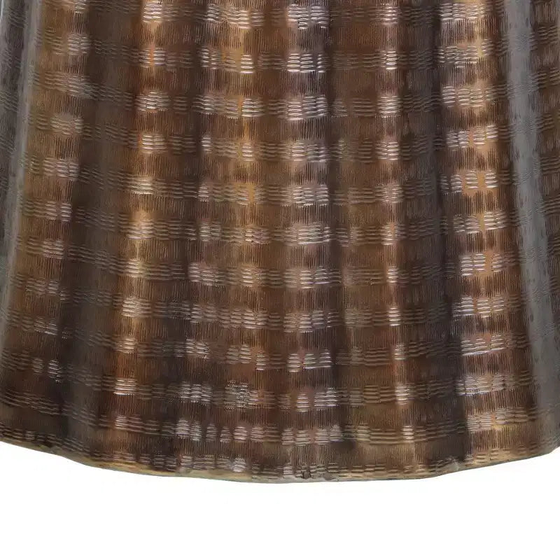 Table d'appoint ronde en aluminium avec design martelé
