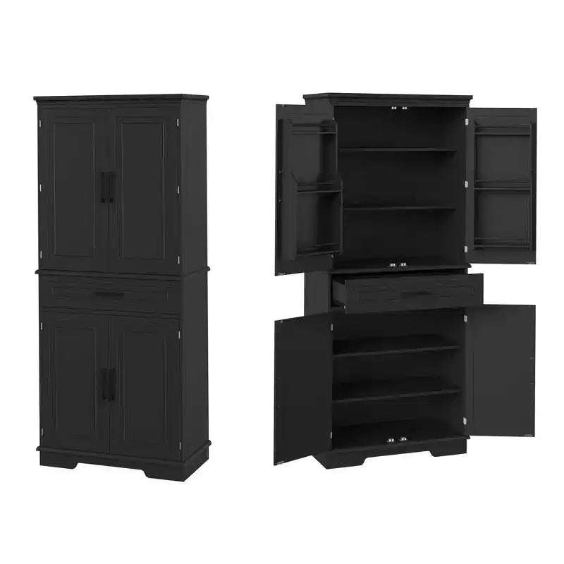 Meuble de rangement pour garde-manger, Armoire de cuisine de style campagnard avec tiroir