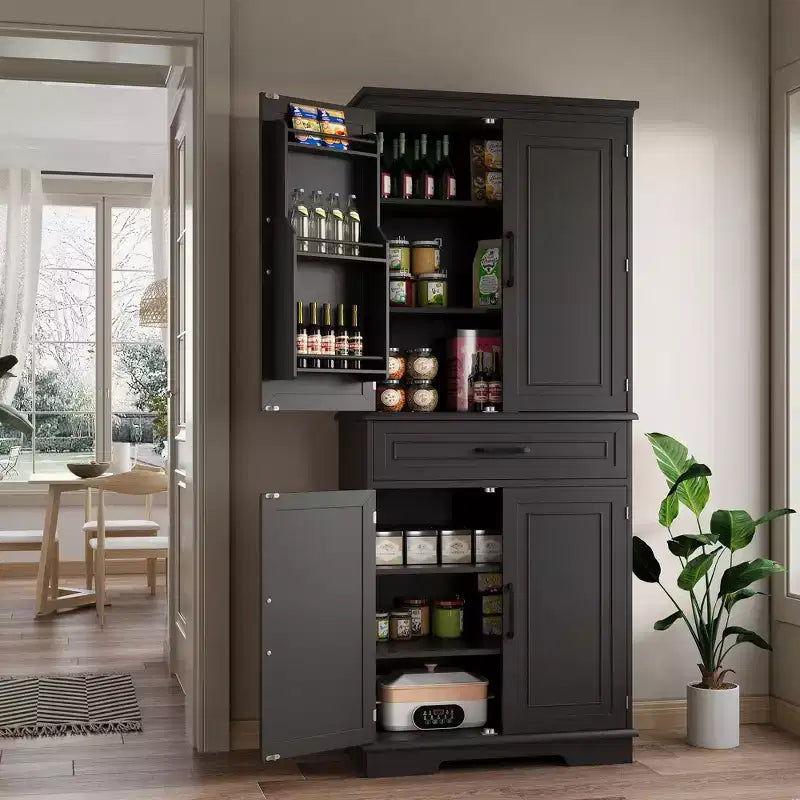Meuble de rangement pour garde-manger, Armoire de cuisine de style campagnard avec tiroir