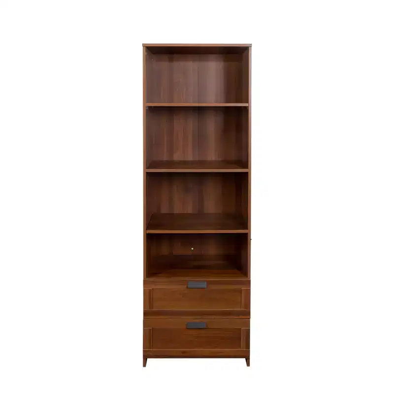 Étagère Bibliothèque avec Tiroirs 4 Niveaux pour Salon Maison Noyer