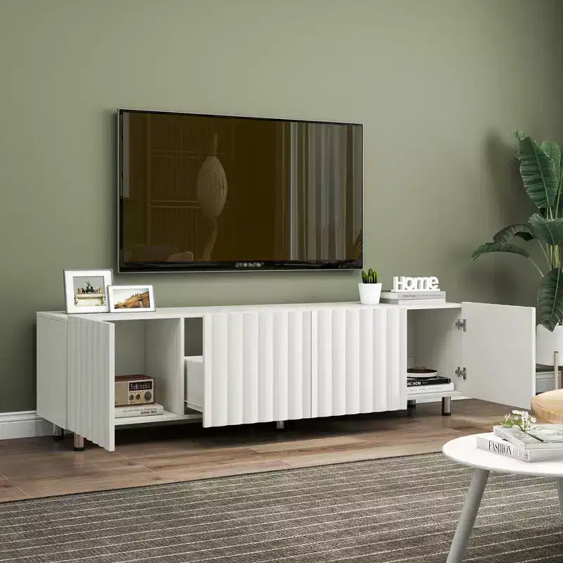 Meuble TV moderne avec 2 rangements et 2 tiroirs
