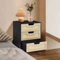 Table de chevet en rotin avec 3 tiroirs Table de chevet compacte