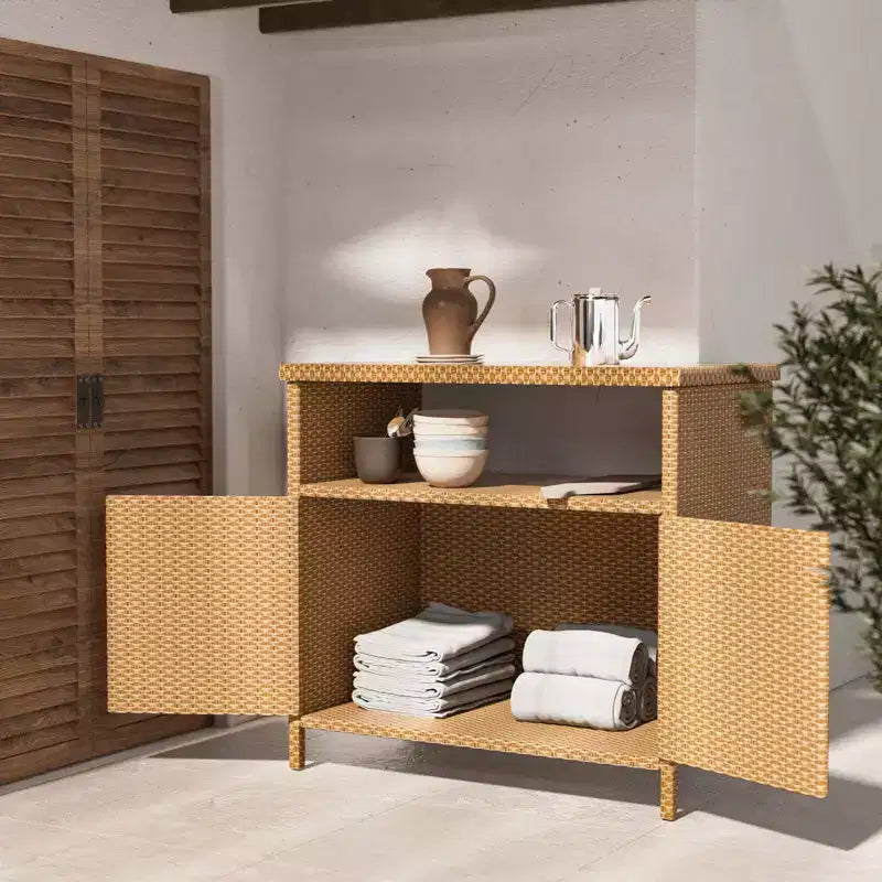 Buffet et console en osier