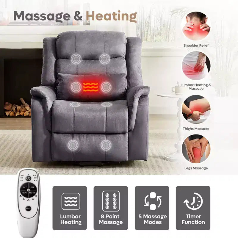 Fauteuil inclinable Power Lift avec massage et chauffage Fauteuil inclinable électrique simple