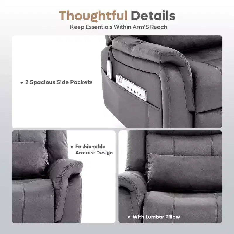 Fauteuil inclinable Power Lift avec massage et chauffage Fauteuil inclinable électrique simple