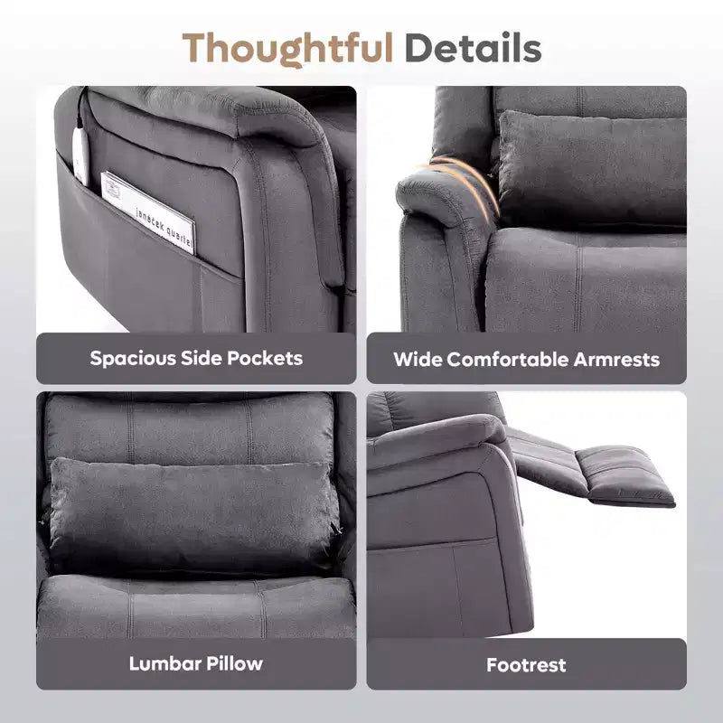 Fauteuil inclinable Power Lift avec massage et chauffage Fauteuil inclinable électrique simple