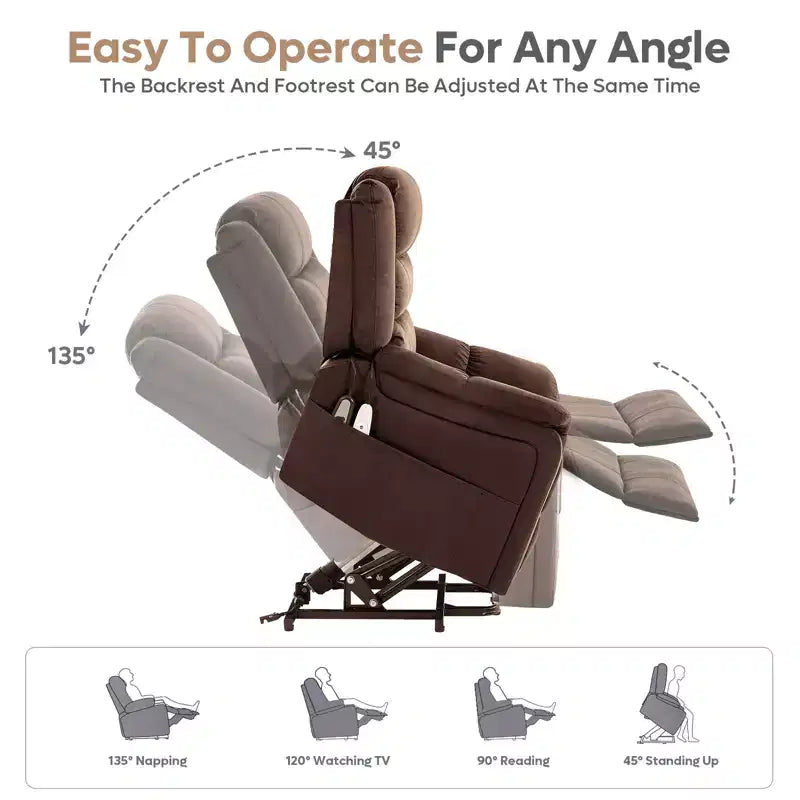 Fauteuil inclinable Power Lift avec massage et chauffage Fauteuil inclinable électrique simple