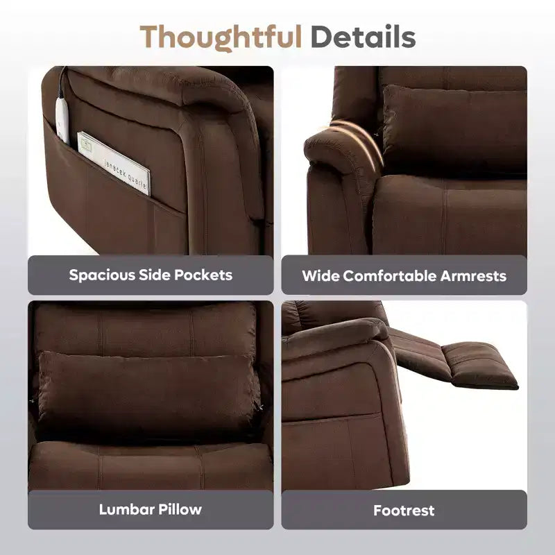 Fauteuil inclinable Power Lift avec massage et chauffage Fauteuil inclinable électrique simple