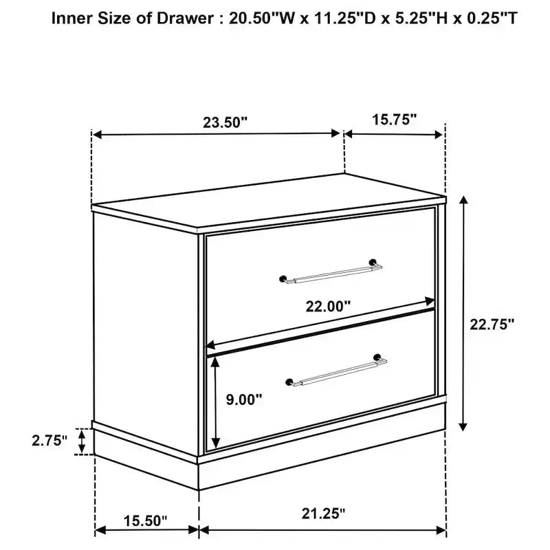 Table de chevet avec 2 tiroirs