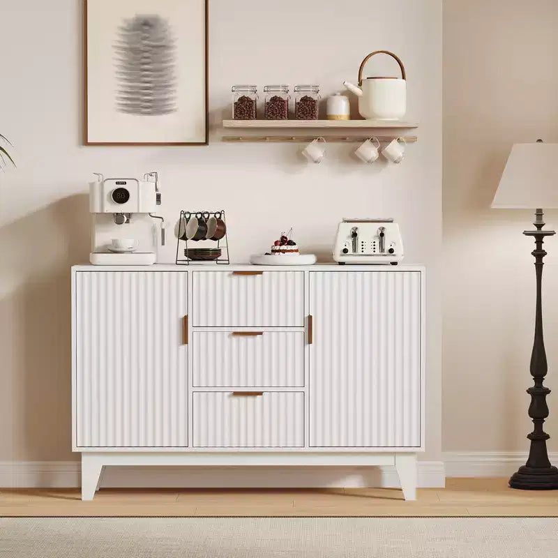 Meuble de rangement avec 3 tiroirs, grand buffet, meuble TV moderne mi-parcours, meuble de bar à café