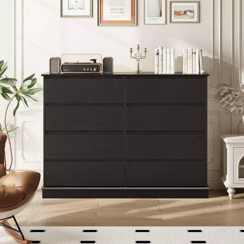 COZONY 51 Wide 8-Drawer Double Dresser Large Horizontal Chest with Deep Drawers & Wide Top for Bedroom, Closet, Living Room & Hallway