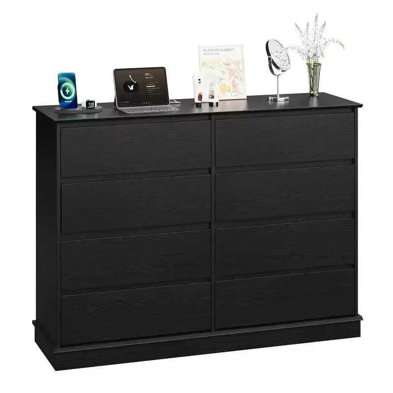 COZONY 51 Wide 8-Drawer Double Dresser Large Horizontal Chest with Deep Drawers & Wide Top for Bedroom, Closet, Living Room & Hallway