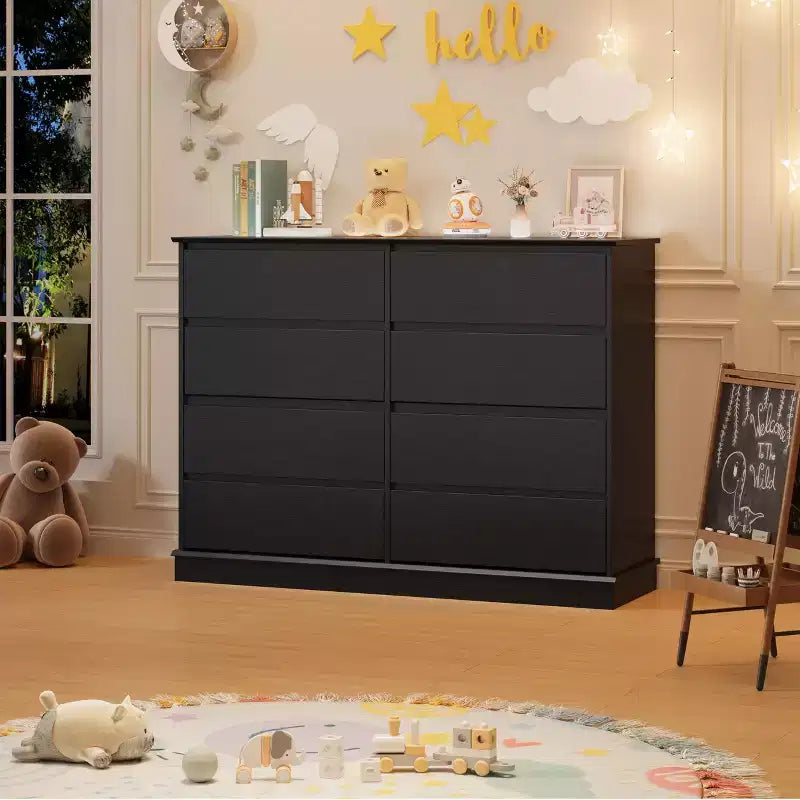COZONY 51 Wide 8-Drawer Double Dresser Large Horizontal Chest with Deep Drawers & Wide Top for Bedroom, Closet, Living Room & Hallway