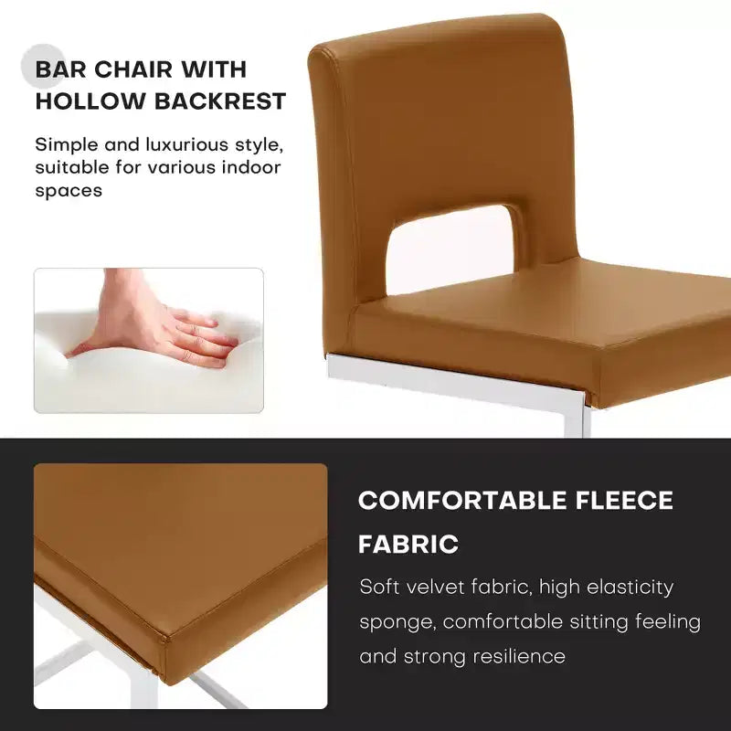 Tabourets de bar modernes en cuir PU sans accoudoirs Chaises de cuisine rembourrées