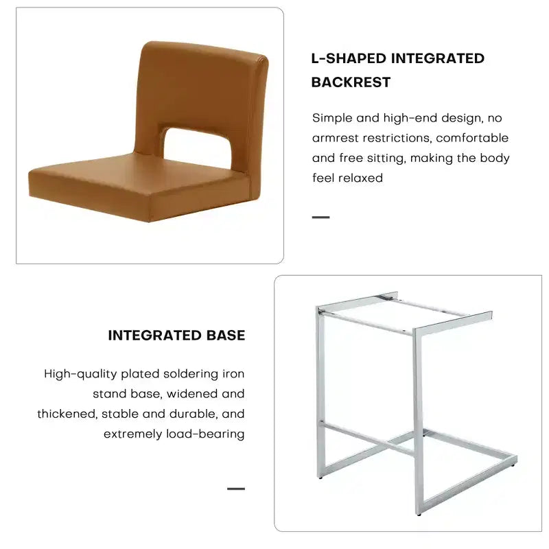 Tabourets de bar modernes en cuir PU sans accoudoirs Chaises de cuisine rembourrées