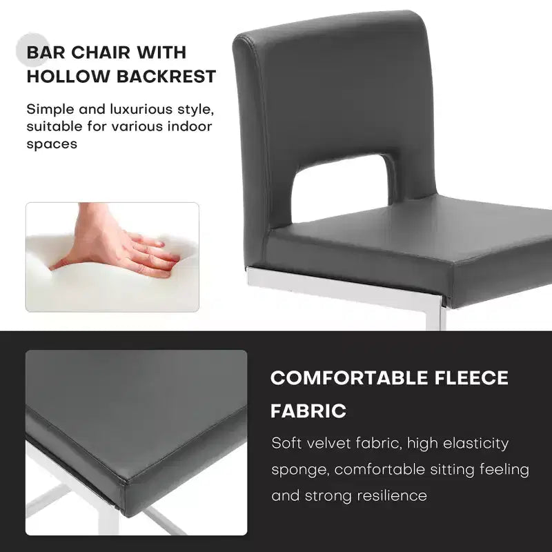 Tabourets de bar modernes en cuir PU sans accoudoirs Chaises de cuisine rembourrées