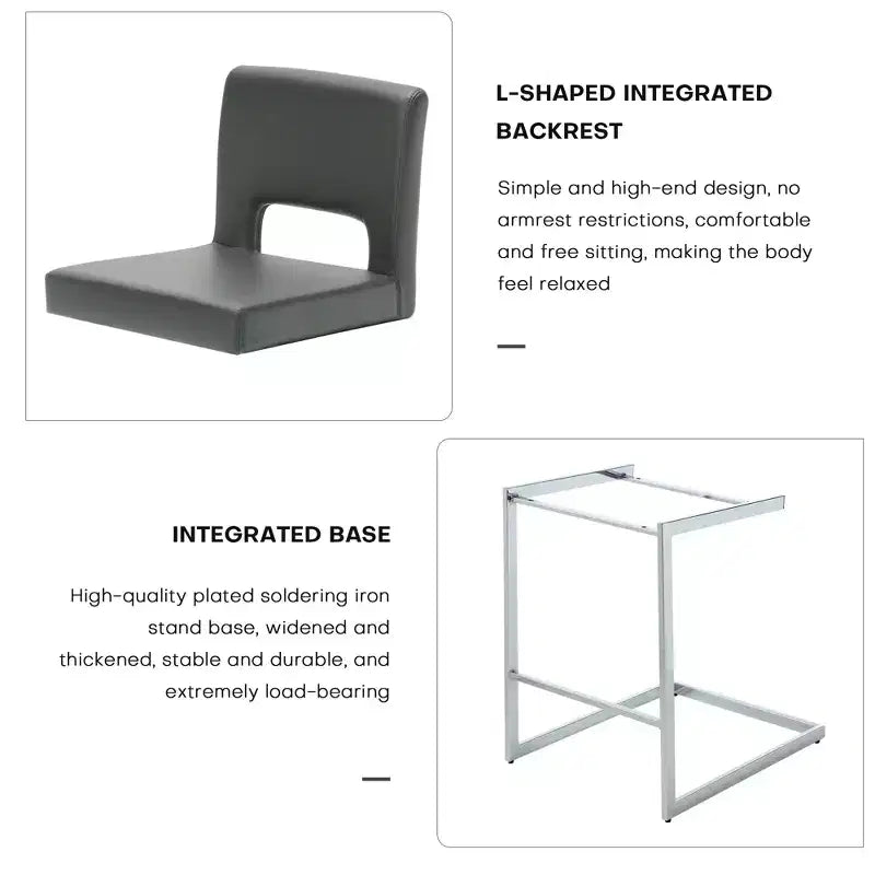Tabourets de bar modernes en cuir PU sans accoudoirs Chaises de cuisine rembourrées