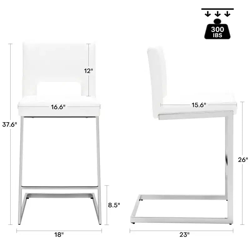 Tabourets de bar modernes en cuir PU sans accoudoirs Chaises de cuisine rembourrées